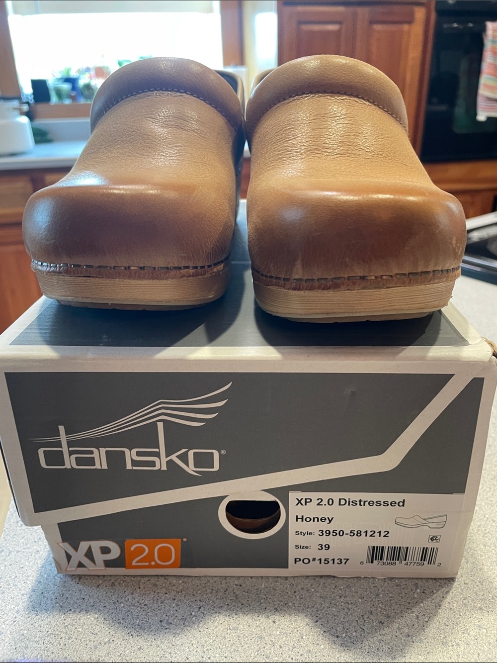 Dansko Women’s Honey Brown Leather Slip-On Clogs